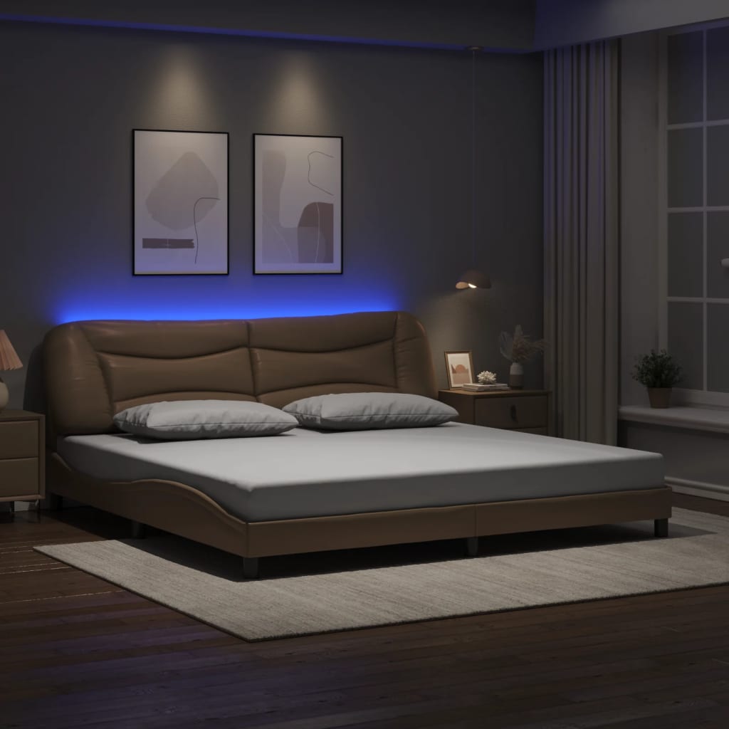Giroletto con LED senza Materasso Hvar Cappuccino 200x200 cm - homemem39
