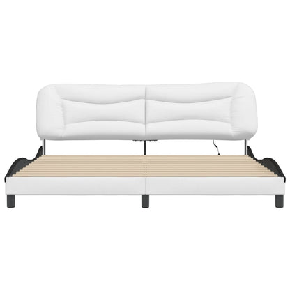 Giroletto con LED senza Materasso Hvar Bianco e Nero 200x200 cm