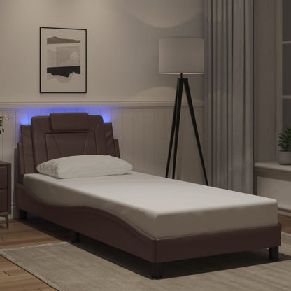 Giroletto Viana con LED senza Materasso Marrone 80x200 cm | homemem39