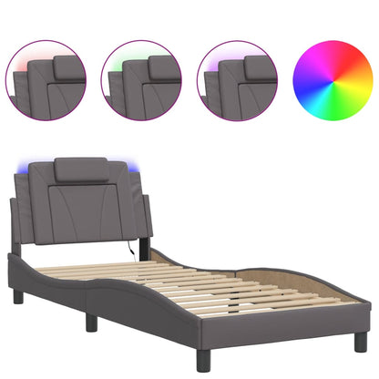 Giroletto Viana con LED senza Materasso Grigio 80x200 cm | homemem39