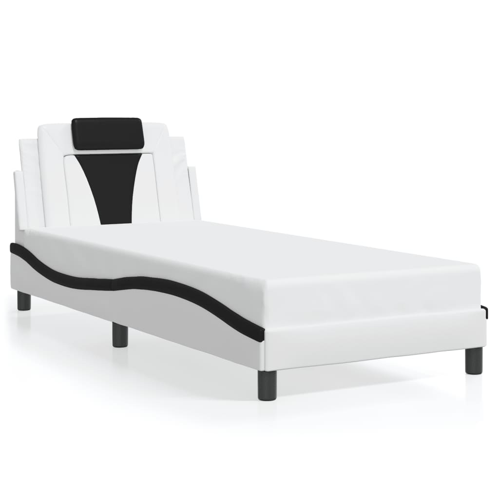 Giroletto Viana con LED senza Materasso Bianco e Nero 90x190 cm | homemem39