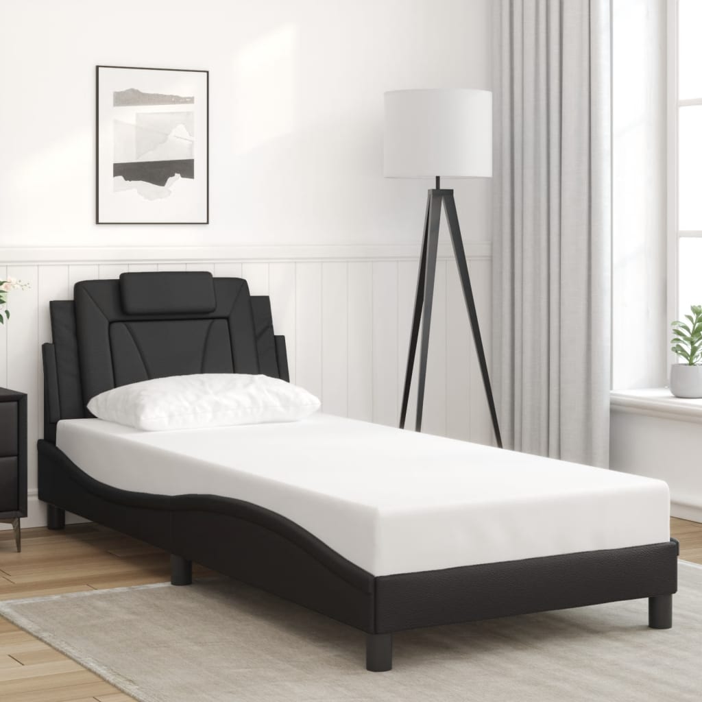 Giroletto Viana con LED senza Materasso Nero 90x200 cm