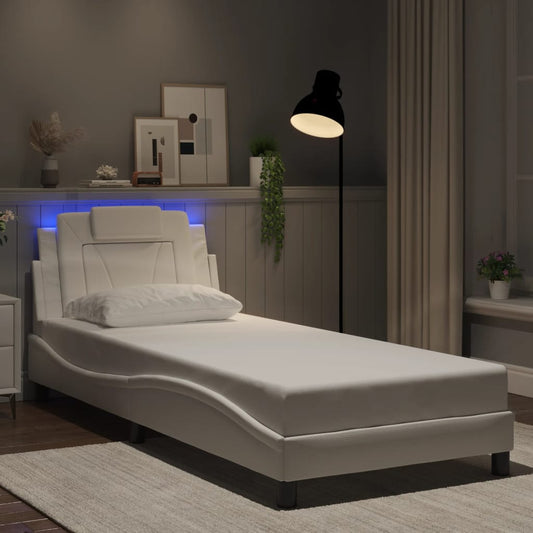 Giroletto Viana con LED senza Materasso Bianco 90x200 cm