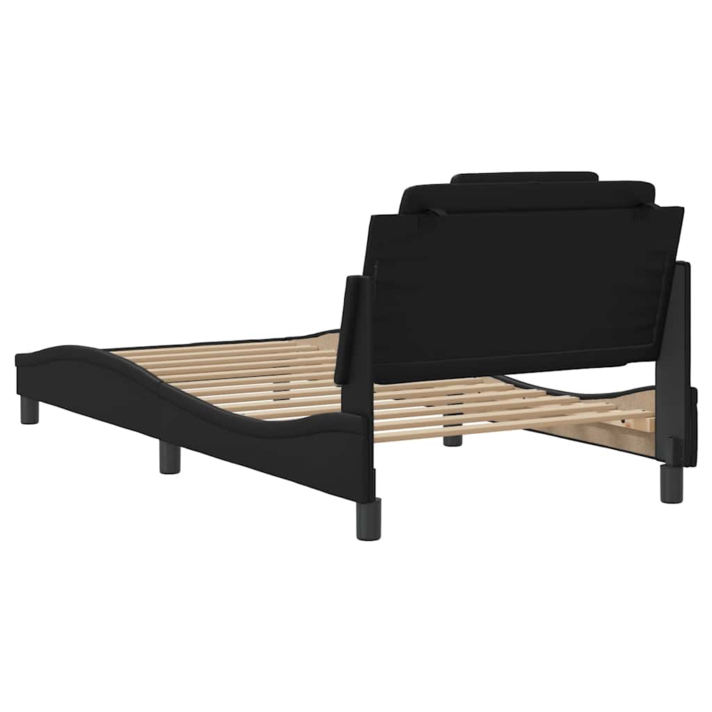 Giroletto Viana con LED senza Materasso Nero 100x200 cm