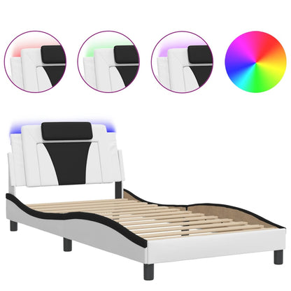 Giroletto Viana con LED senza Materasso Bianco e Nero 100x200 cm | homemem39