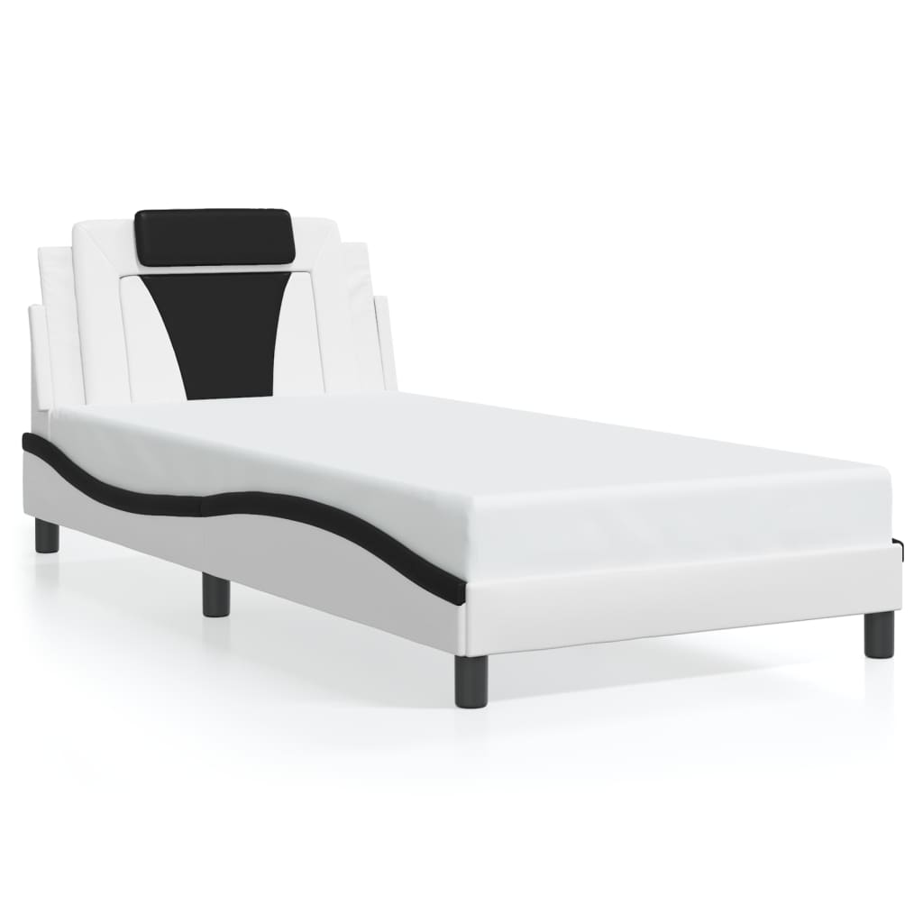 Giroletto Viana con LED senza Materasso Bianco e Nero 100x200 cm | homemem39
