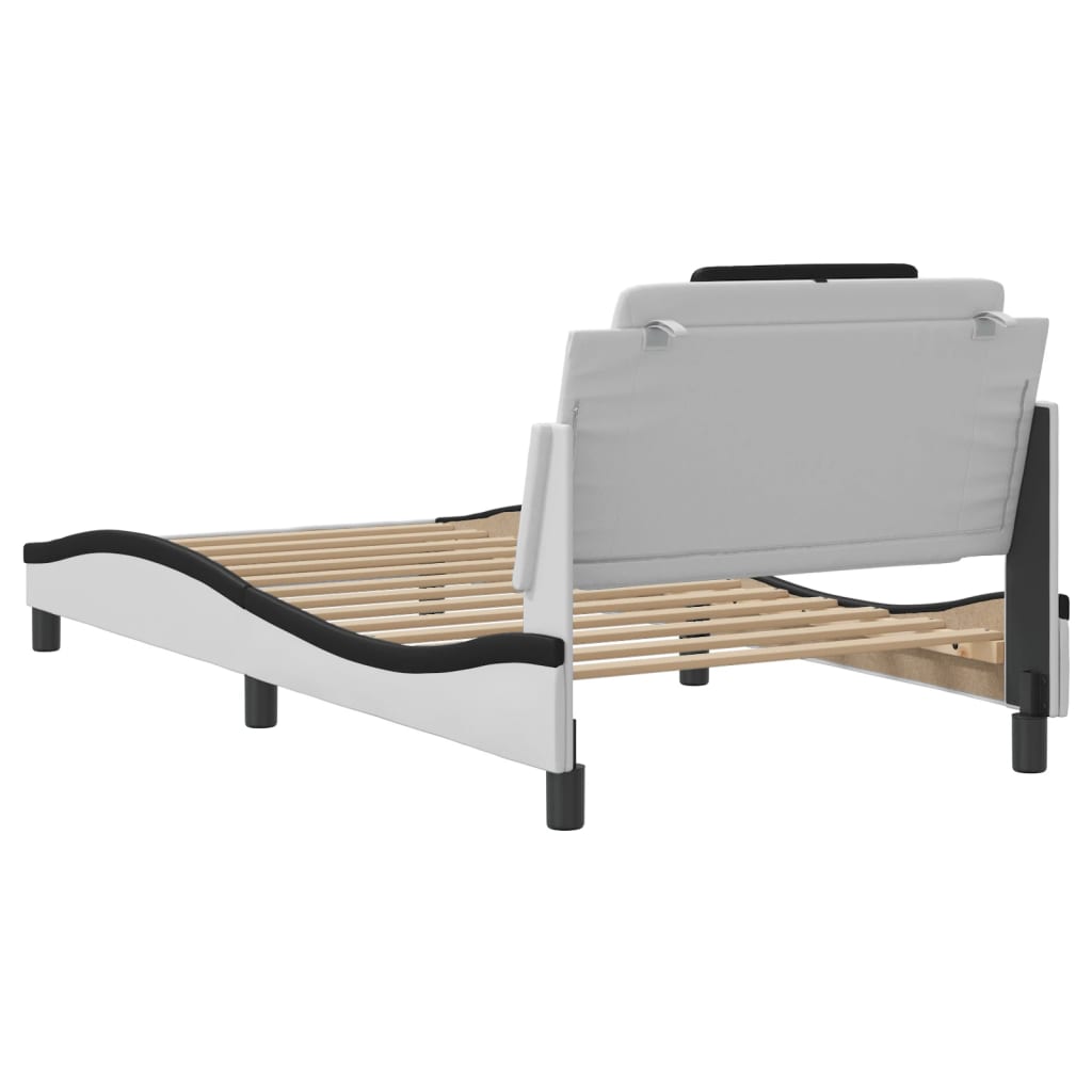 Giroletto Viana con LED senza Materasso Bianco e Nero 100x200 cm | homemem39