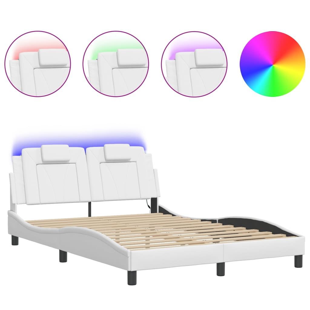 Giroletto Viana con LED senza Materasso Bianco 120x200 cm | homemem39