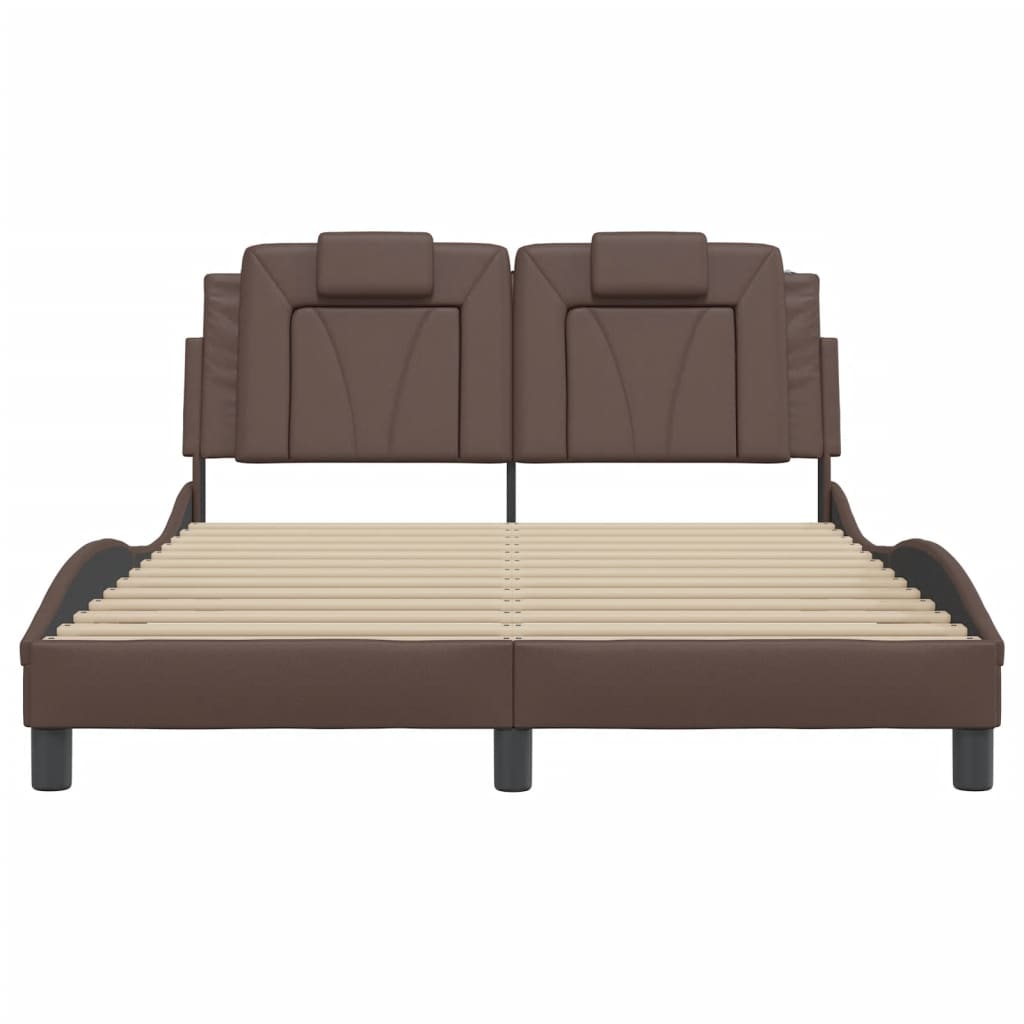 Giroletto Viana con LED senza Materasso Marrone 120x200 cm | homemem39