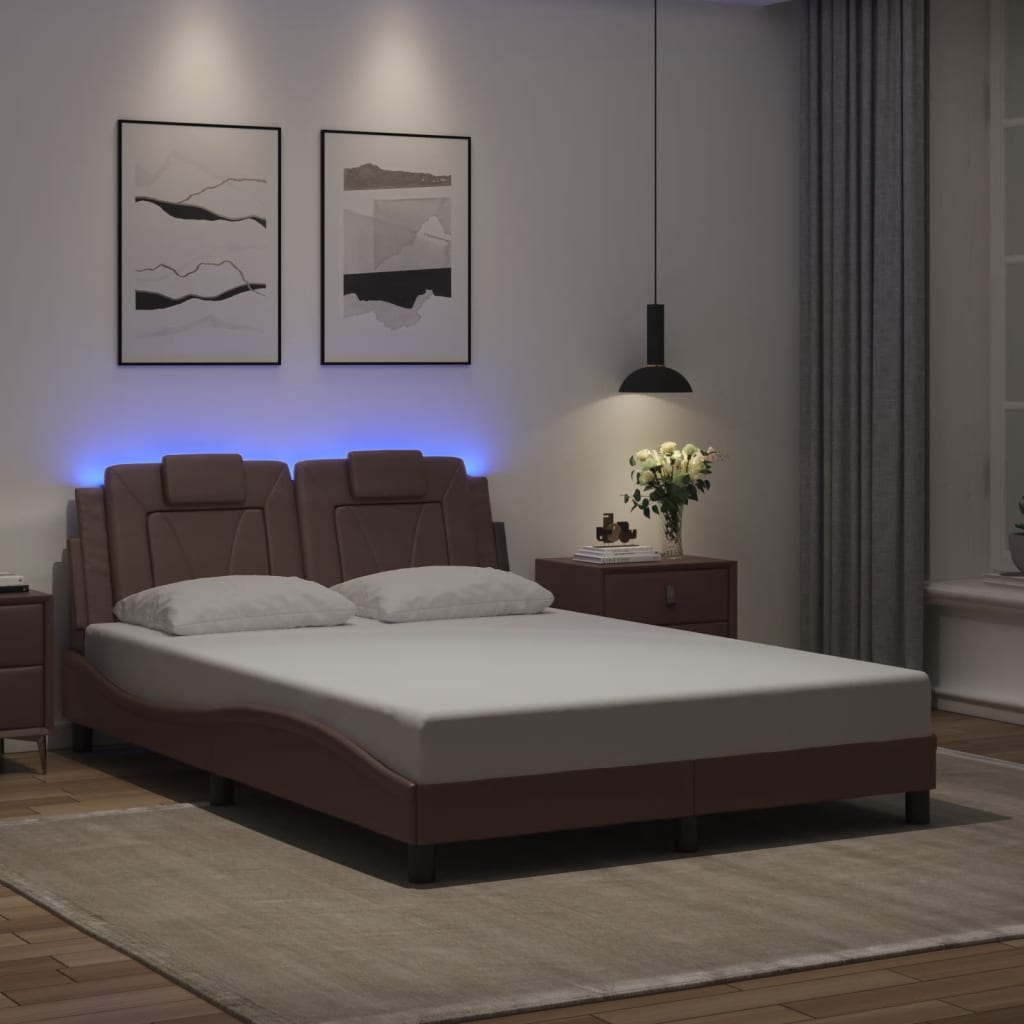 Giroletto Viana con LED senza Materasso Marrone 120x200 cm | homemem39
