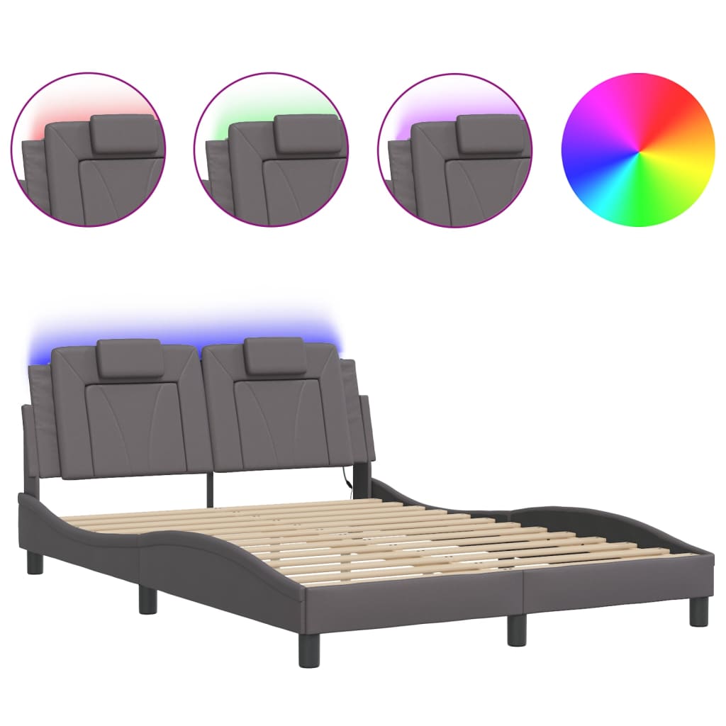 Giroletto Viana con LED senza Materasso Grigio 120x200 cm | homemem39