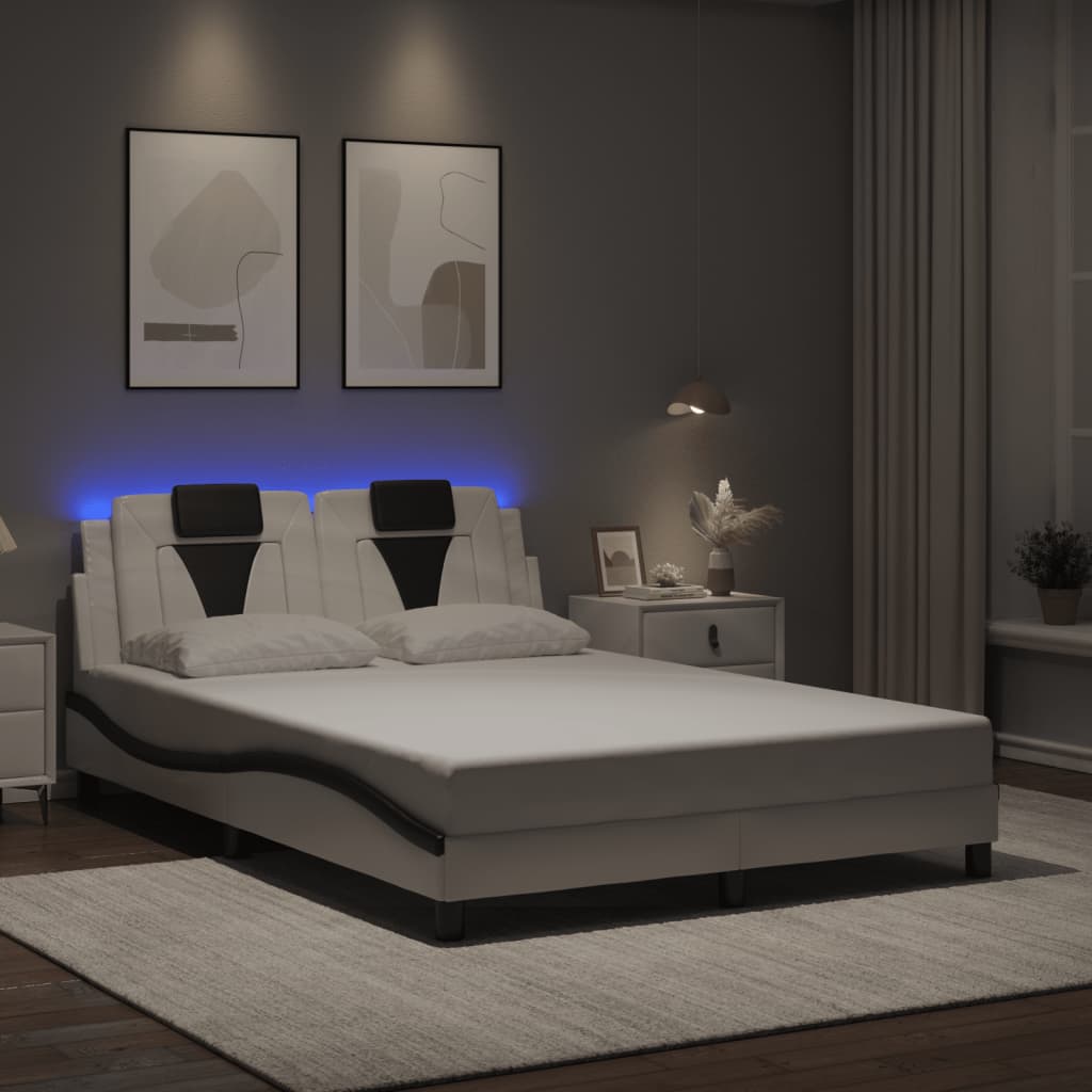 Giroletto Viana con LED senza Materasso Bianco e Nero 120x200cm