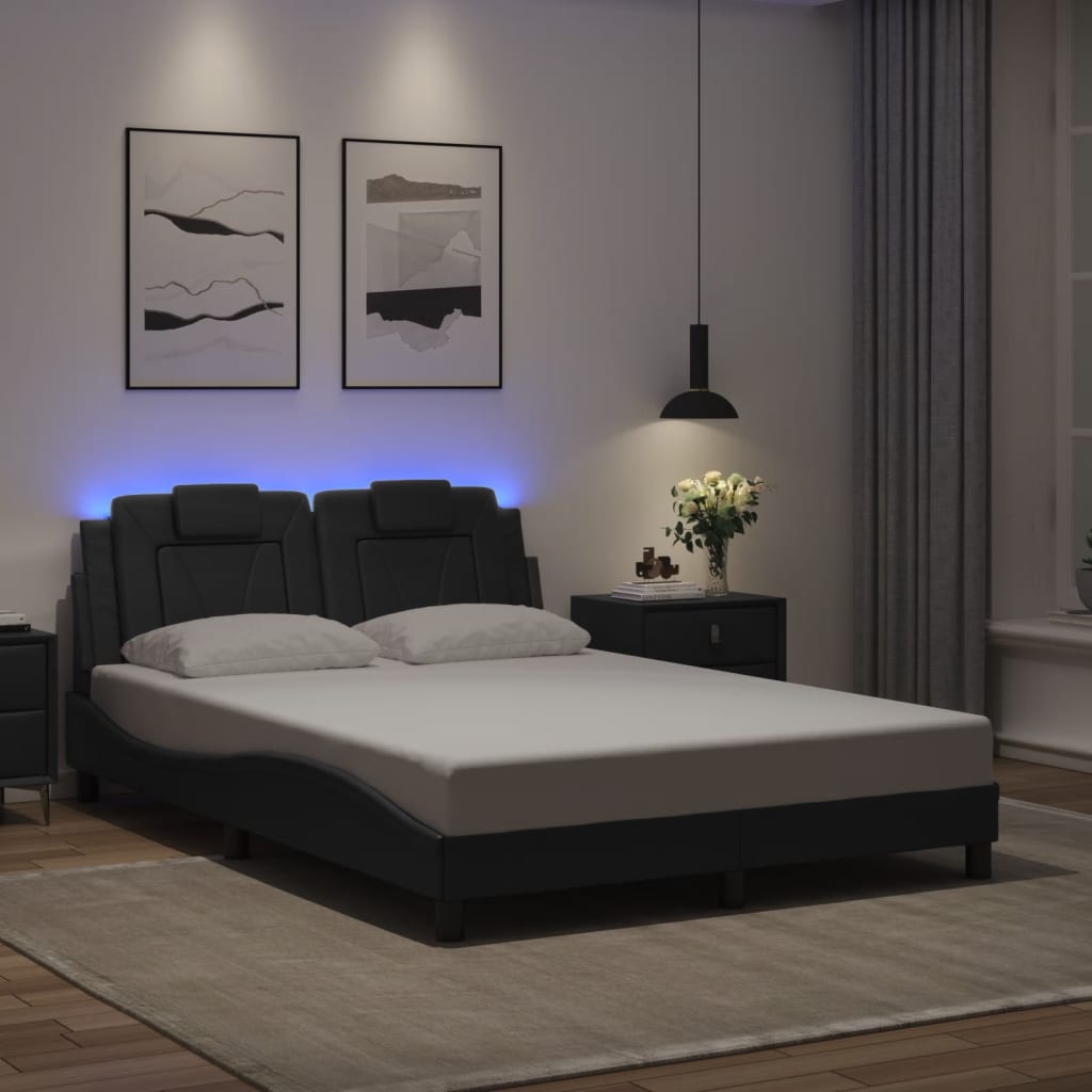 Giroletto Viana con LED senza Materasso Nero 140x190 cm - homemem39