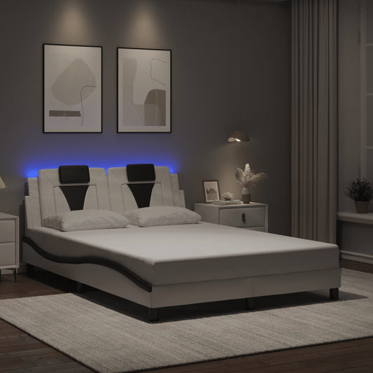 Giroletto Viana con LED senza Materasso Bianco e Nero 140x200cm