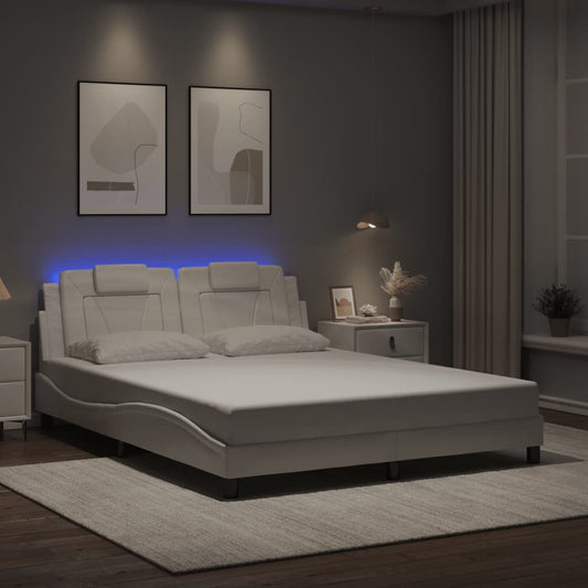 Giroletto Viana con LED senza Materasso Bianco 160x200 cm
