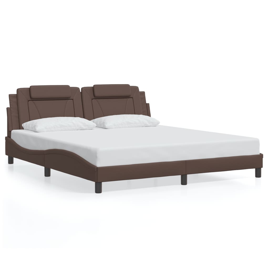 Giroletto Viana con LED senza Materasso Marrone 180x200 cm | homemem39