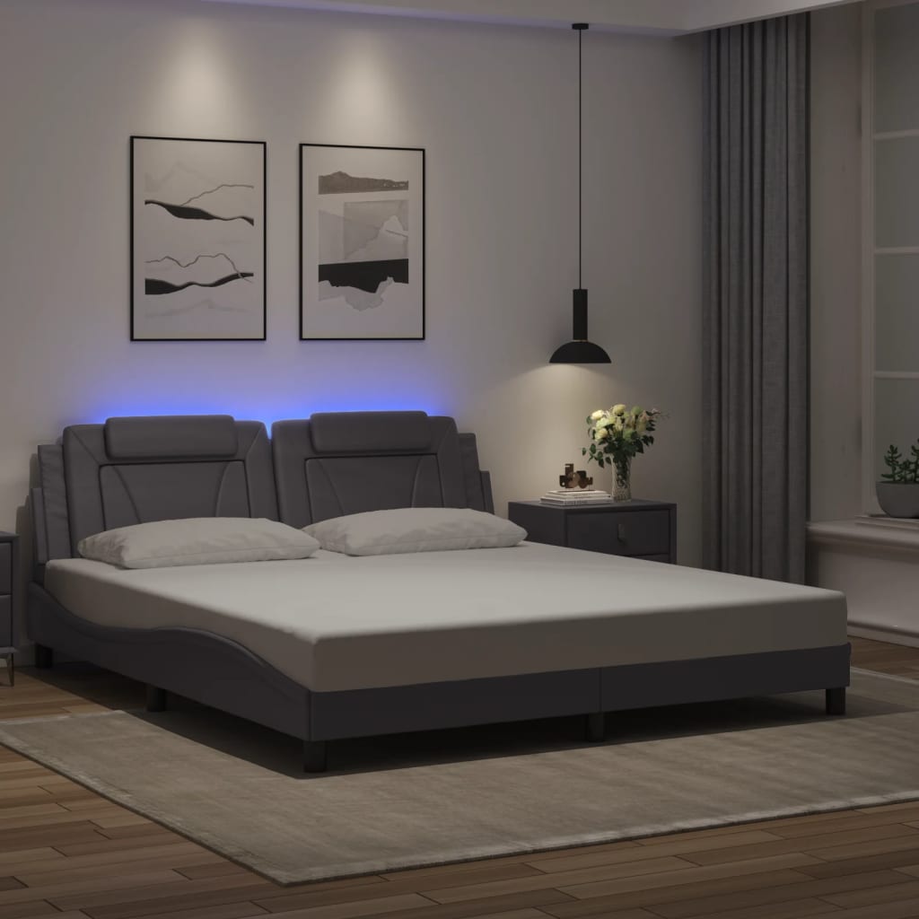 Giroletto Viana con LED senza Materasso Grigio 180x200 cm - homemem39