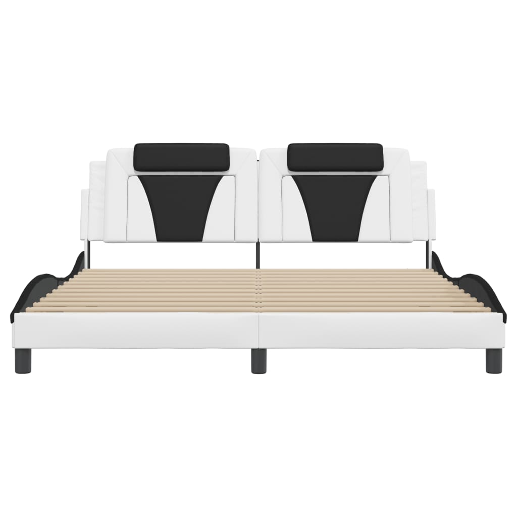 Giroletto Viana con LED senza Materasso Bianco e Nero 180x200 cm - homemem39