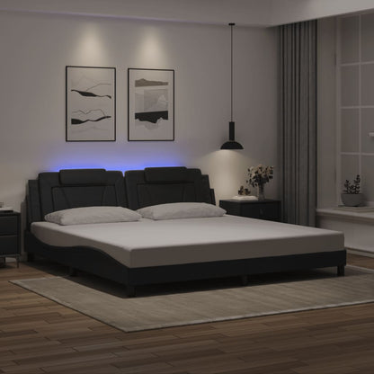 Giroletto Viana con LED senza Materasso Nero 200x200 cm - homemem39