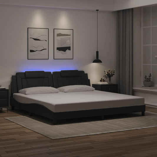 Giroletto Viana con LED senza Materasso Nero 200x200 cm - homemem39