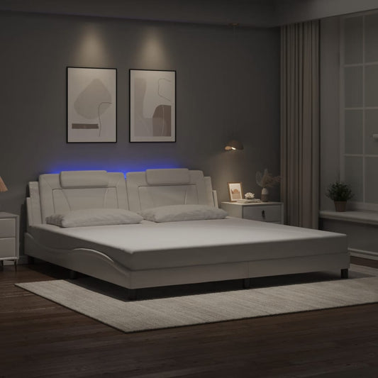 Giroletto Viana con LED senza Materasso Bianco 200x200 cm
