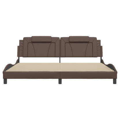 Giroletto Viana con LED senza Materasso Marrone 200x200 cm - homemem39