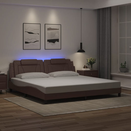 Giroletto Viana con LED senza Materasso Marrone 200x200 cm - homemem39