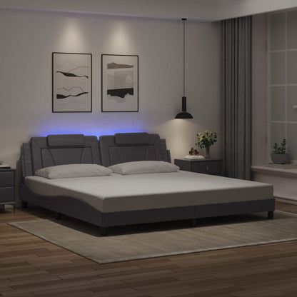 Giroletto Viana con LED senza Materasso Grigio 200x200 cm - homemem39