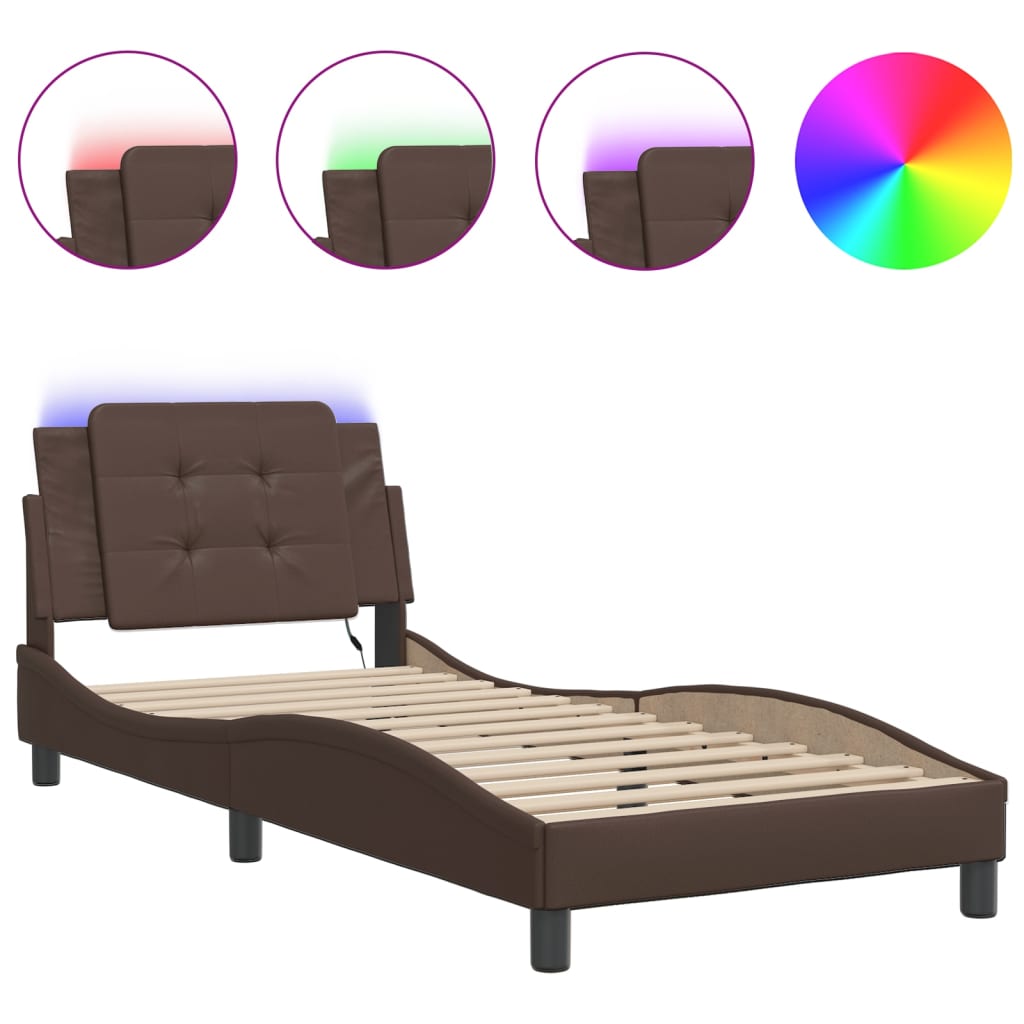 Giroletto con LED senza Materasso Zadar Marrone 80x200 cm | homemem39