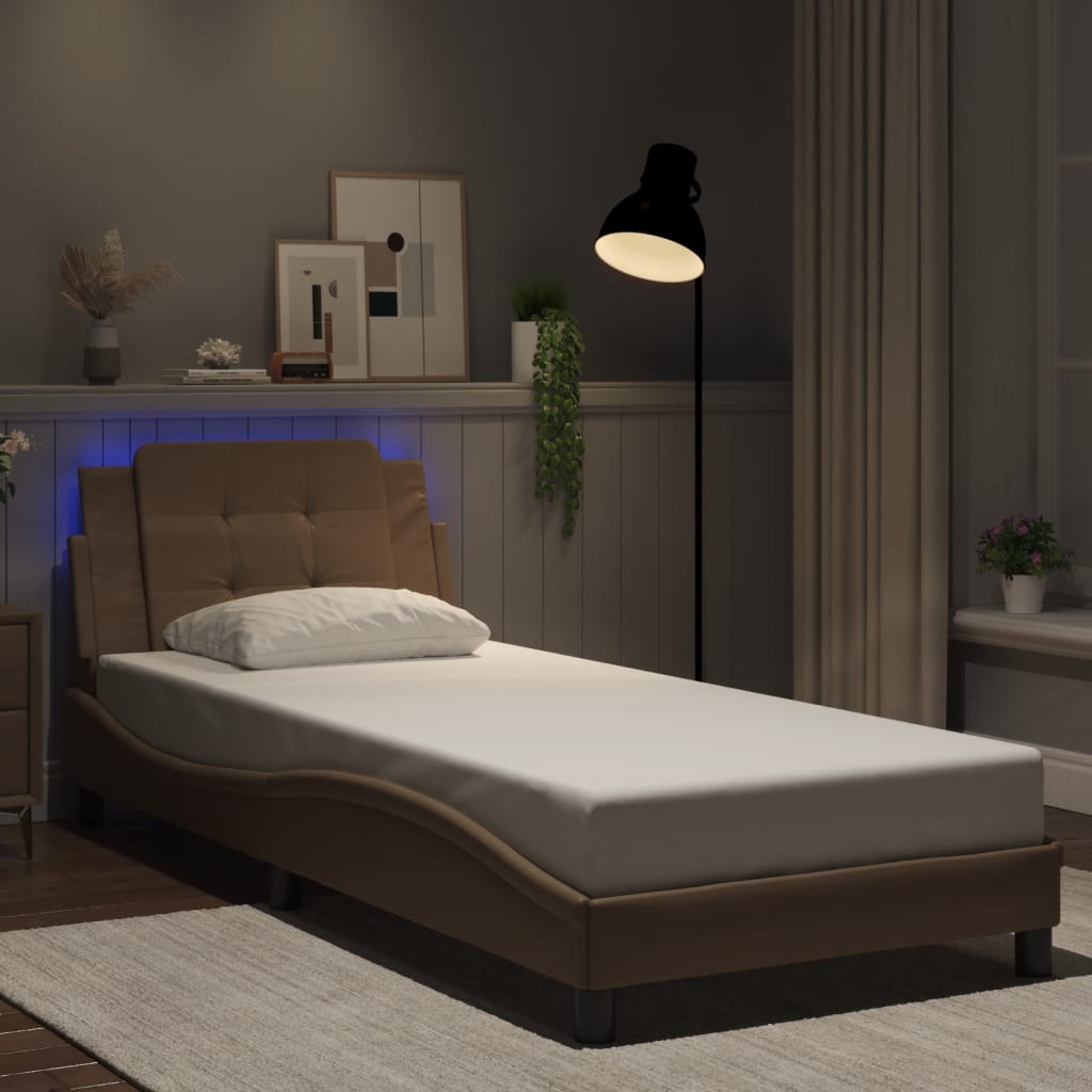 Giroletto con Luci LED Cappuccino 80x200 cm in Similpelle - homemem39