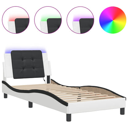 Giroletto con LED senza Materasso Zadar Bianco e Nero 90x190 cm | homemem39