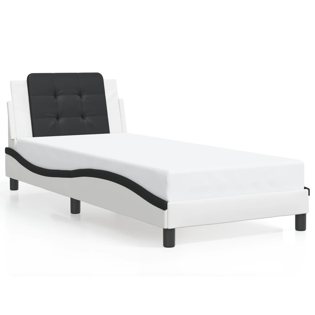 Giroletto con LED senza Materasso Zadar Bianco e Nero 90x190 cm | homemem39