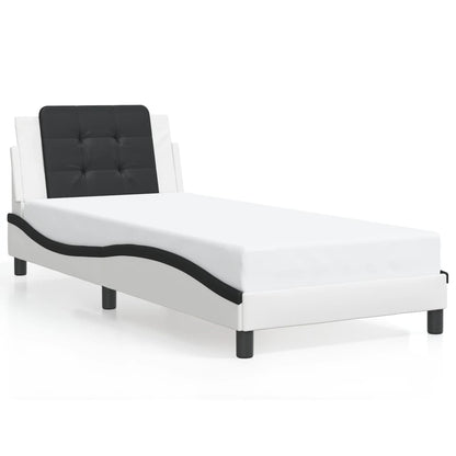 Giroletto con LED senza Materasso Zadar Bianco e Nero 90x190 cm | homemem39
