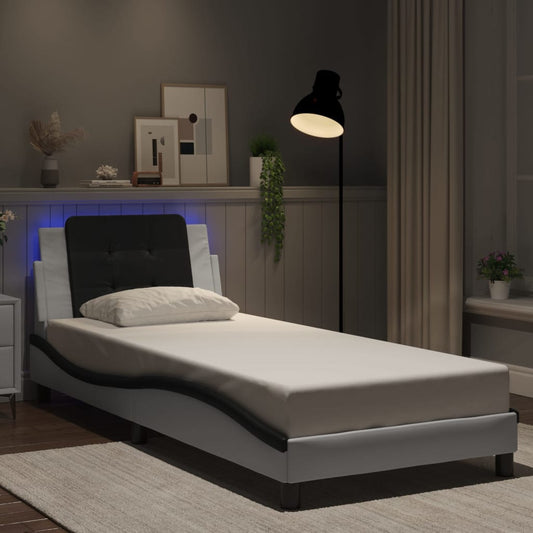 Giroletto con LED senza Materasso Zadar Bianco e Nero 90x190 cm