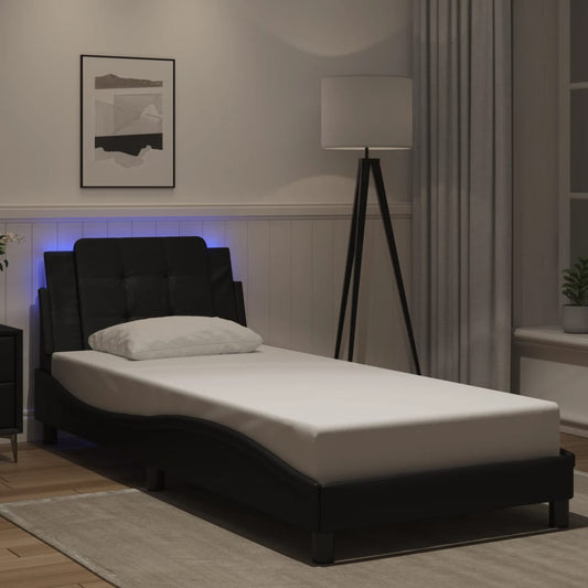 Giroletto con LED senza Materasso Zadar Nero 90x200 cm