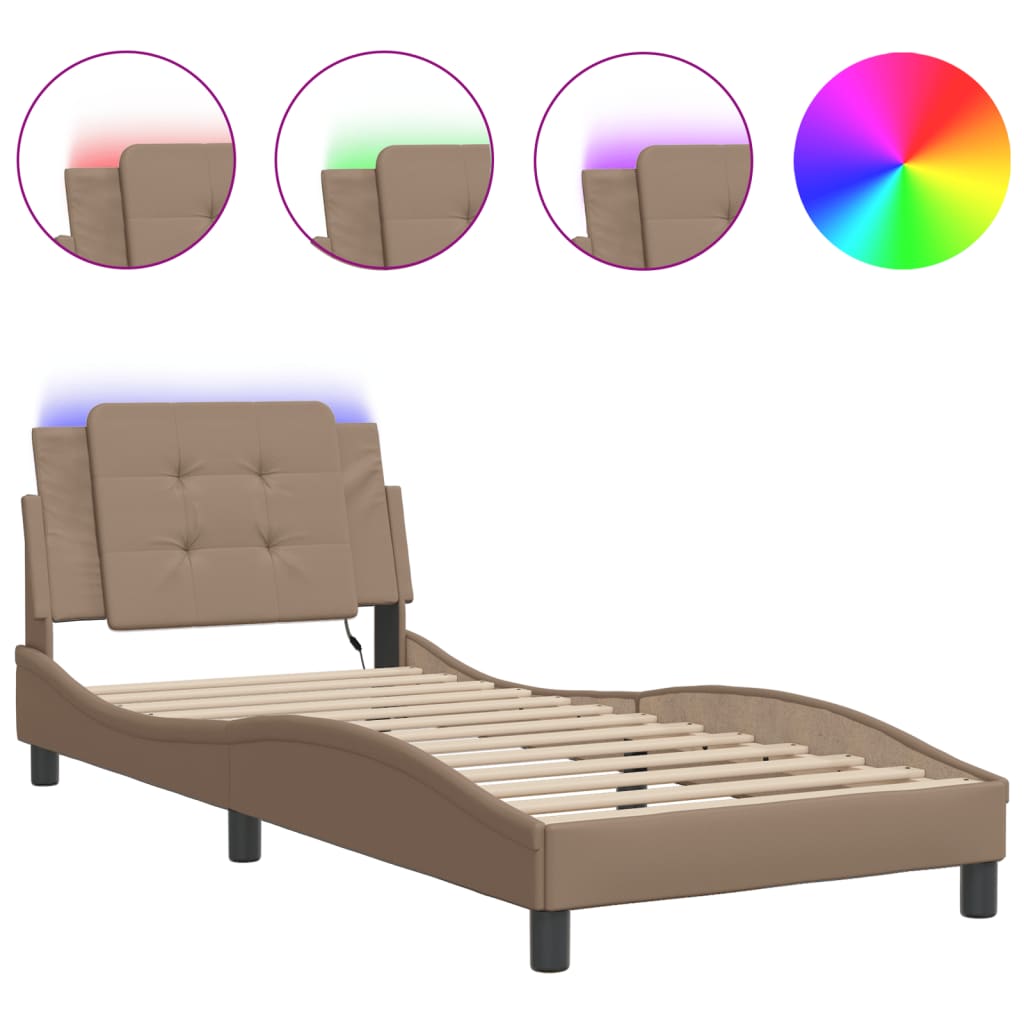 Giroletto con LED senza Materasso Zadar Cappuccino 90x200 cm | homemem39