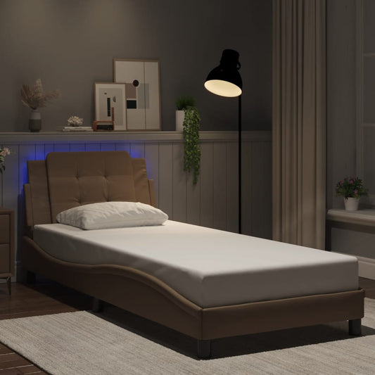 Giroletto con LED senza Materasso Zadar Cappuccino 90x200 cm