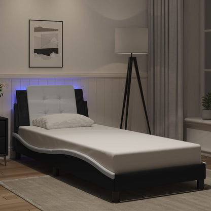 Giroletto con LED senza Materasso Zadar Nero e Bianco 100x200cm