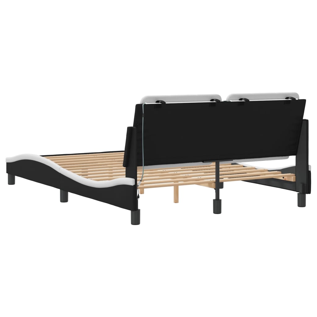 Giroletto con LED senza Materasso Zadar Nero e Bianco 120x200cm