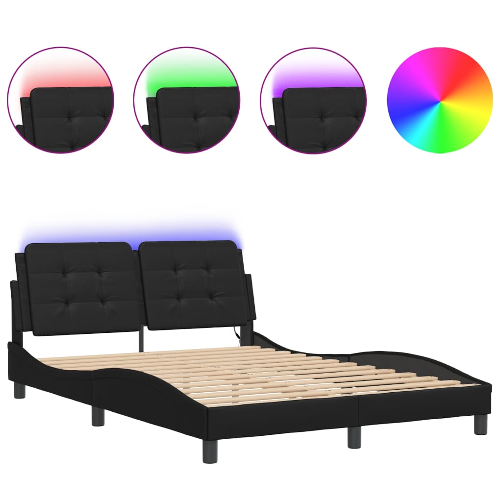 Giroletto con LED senza Materasso Zadar Nero 140x190 cm | homemem39