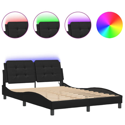 Giroletto con LED senza Materasso Zadar Nero 140x190 cm | homemem39