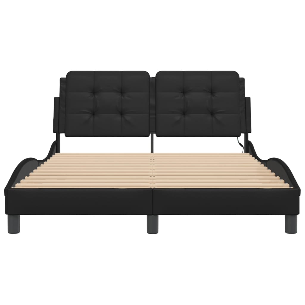 Giroletto con LED senza Materasso Zadar Nero 140x190 cm | homemem39