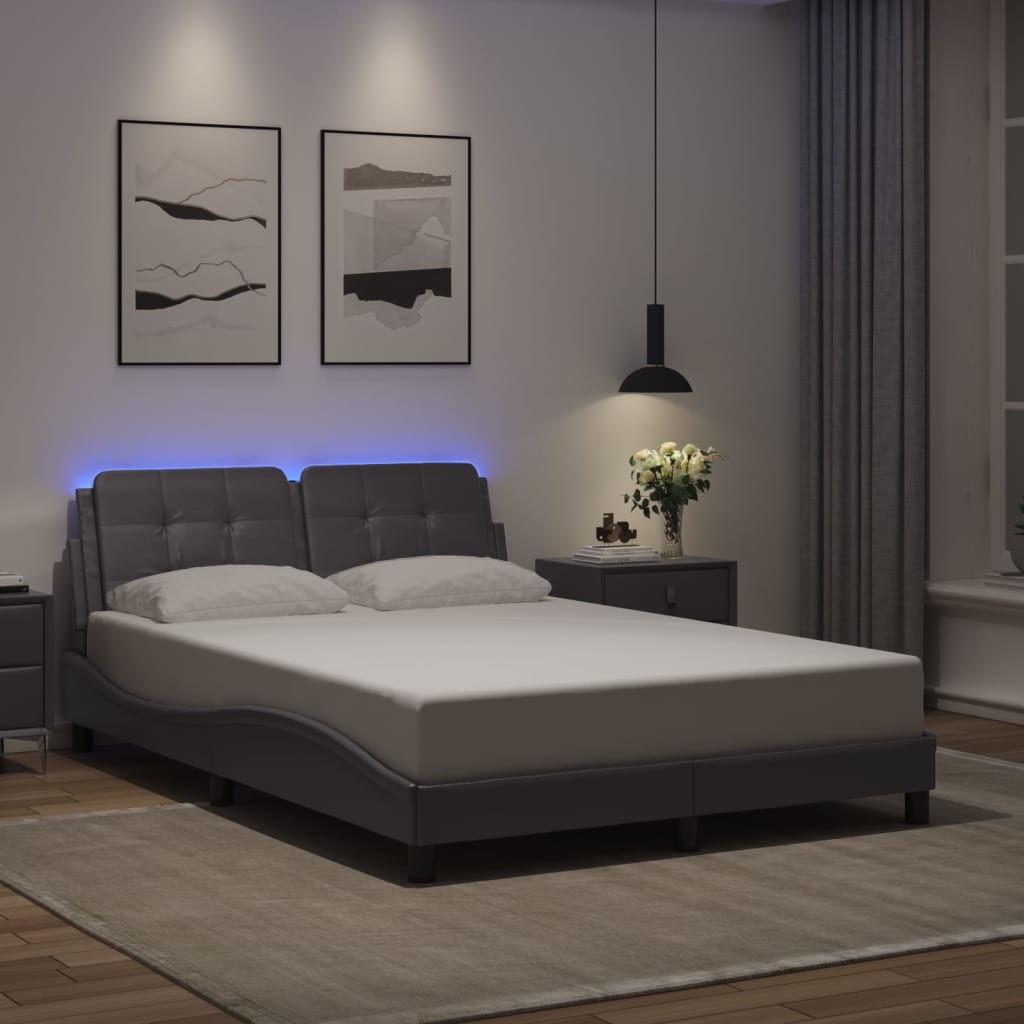 Giroletto con LED senza Materasso Zadar Grigio 140x190 cm