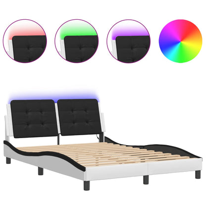 Giroletto con LED senza Materasso Zadar Bianco e Nero 140x190cm