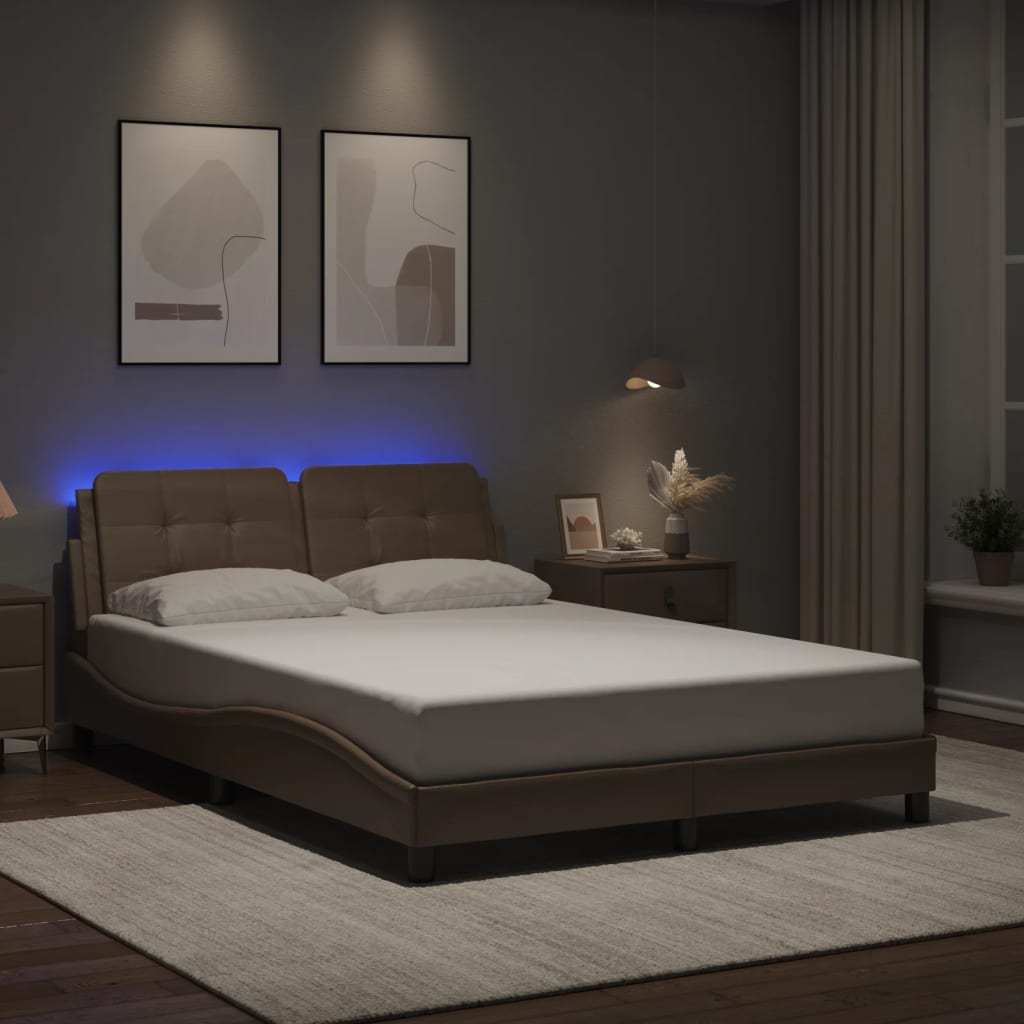 Giroletto con LED senza Materasso Zadar Cappuccino 140x200 cm