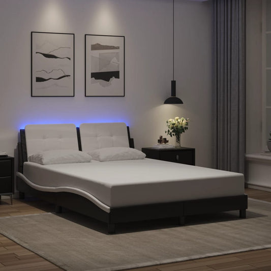 Giroletto con LED senza Materasso Zadar Nero e Bianco 140x200cm