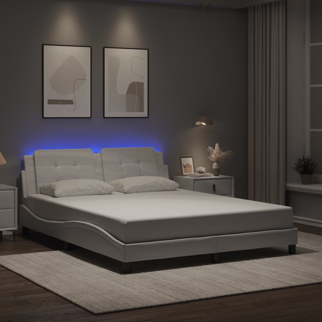 Giroletto con LED senza Materasso Zadar Bianco 160x200 cm
