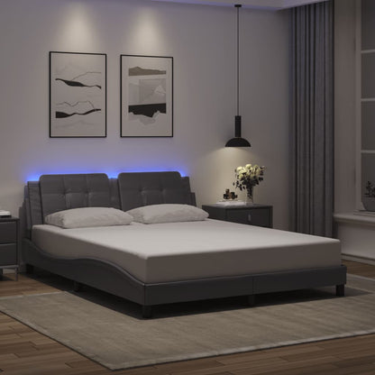 Giroletto con LED senza Materasso Zadar Grigio 160x200 cm - homemem39