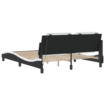 Giroletto con LED senza Materasso Zadar Nero e Bianco 160x200cm