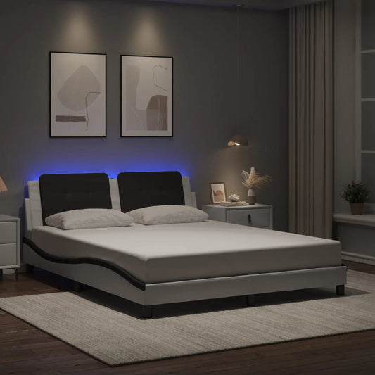 Giroletto con LED senza Materasso Zadar Bianco e Nero 160x200cm